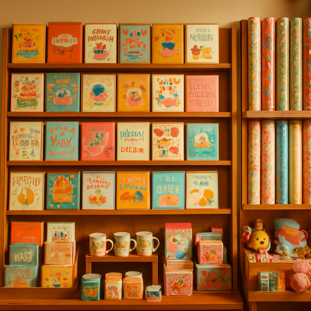 Greeting cards and giftware display at Cobar Newsagency